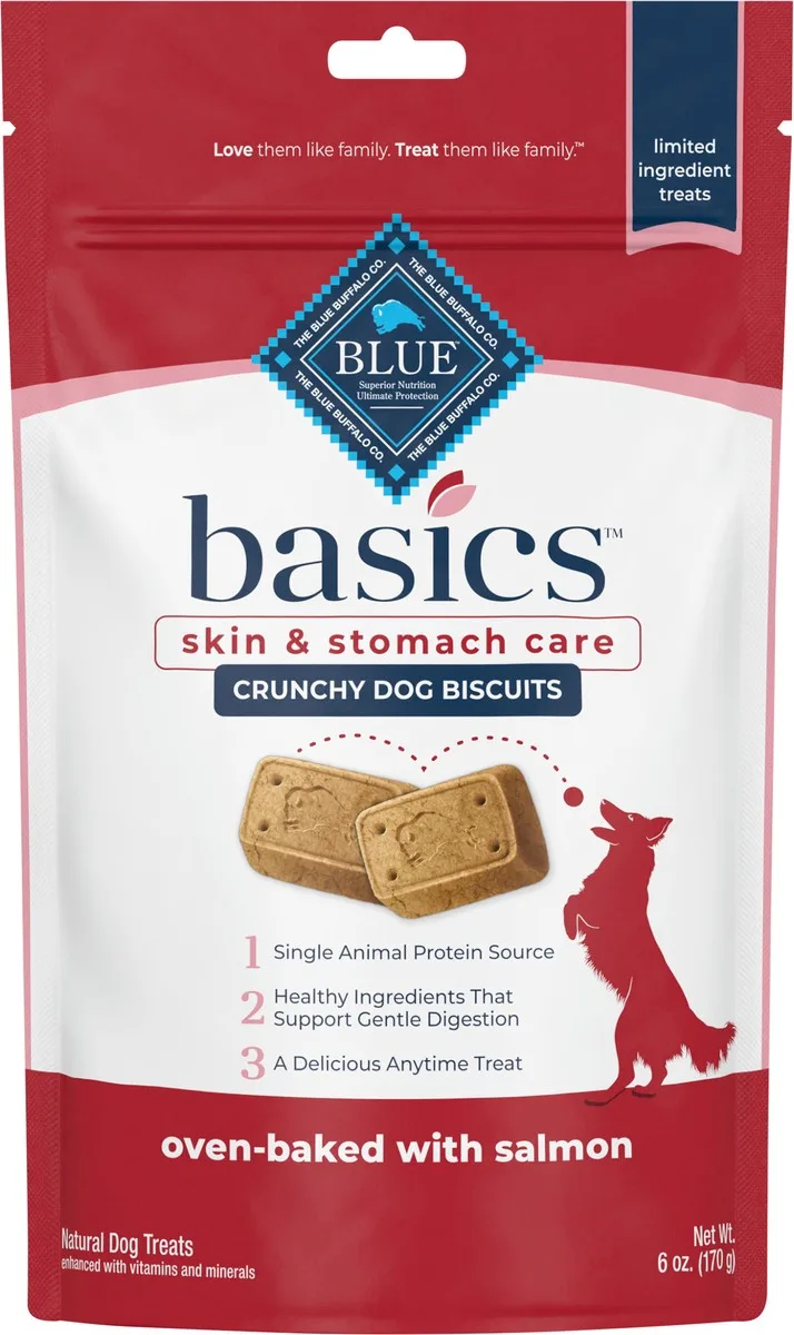 Blue Basics Crunchy Dog Biscuits for Skin & Stomach Care, Salmon image 2