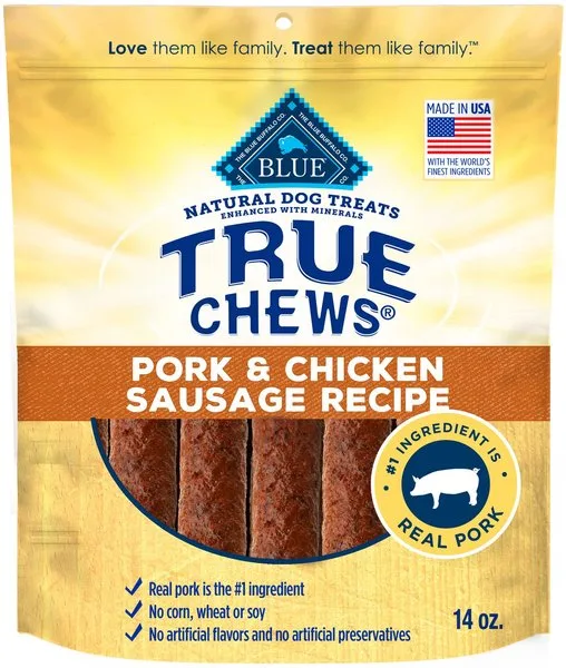 Blue Buffalo True Chews Dog Treats, Pork and Chicken Sausage Recipe, 14 Oz Bag image 3