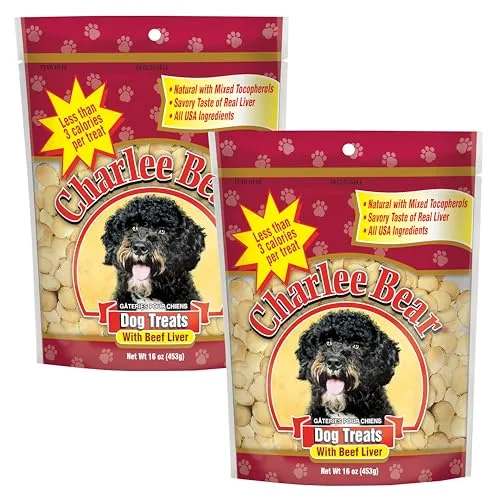 Charlee Bear Original Crunch Beef Liver Dog Treats, 16 Oz (Pack of 2)