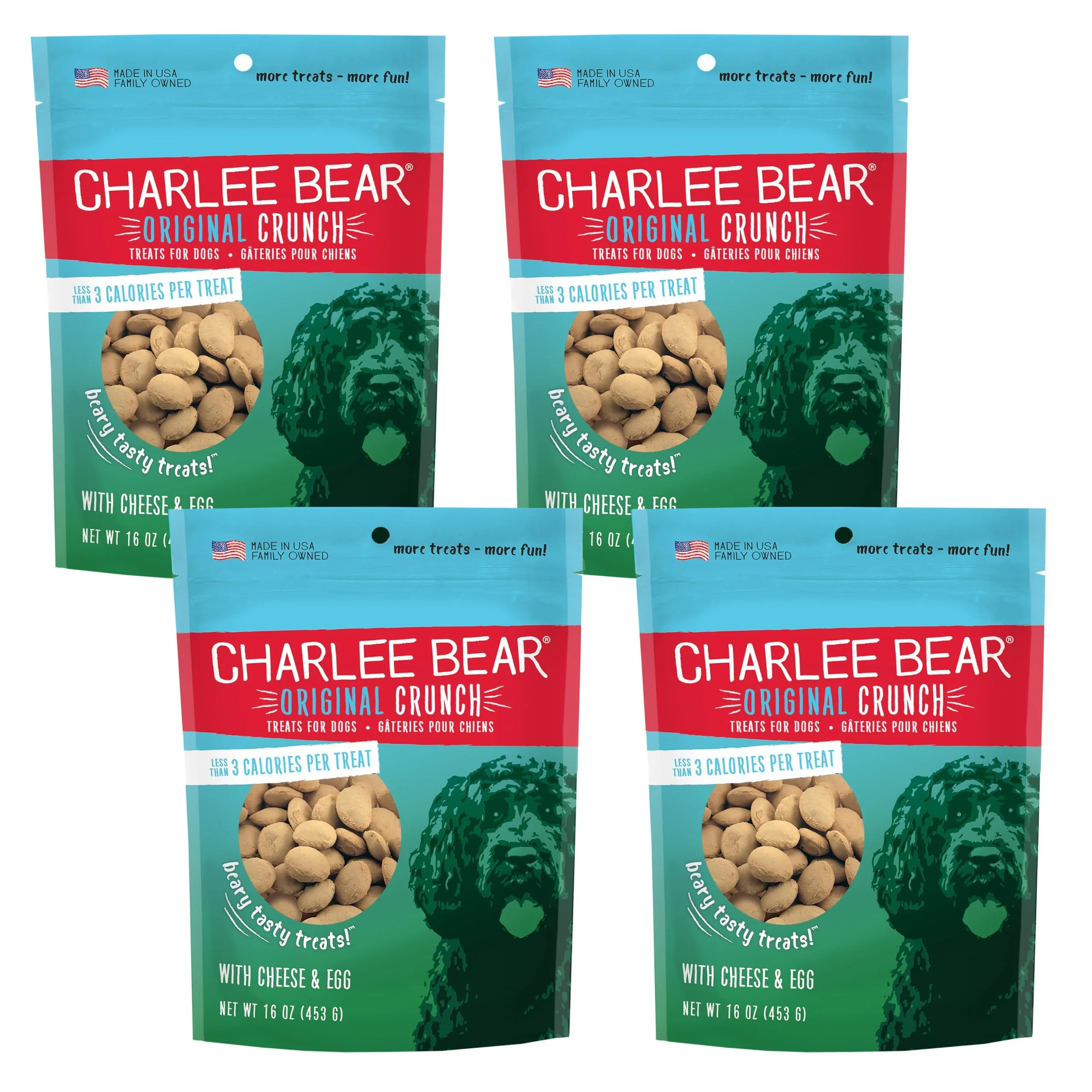 Charlee Bear Original Crunch Dog Treats, Cheese and Egg, 6 Oz