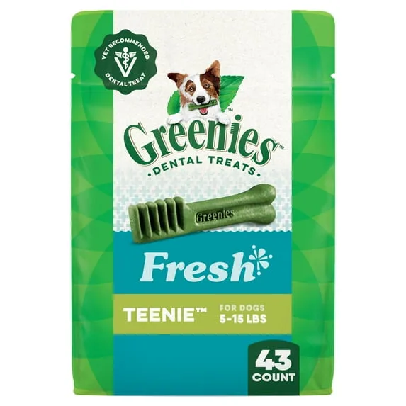 Greenies Adult Natural Dental Dog Treats, Teenie Size, Original Flavor, 27 Oz, 96 Count image 3