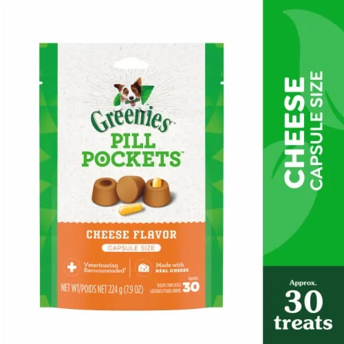 Greenies Pill Pockets Cheese Flavor Tablet Size Natural Dog Treats, 3.2 Oz image 2