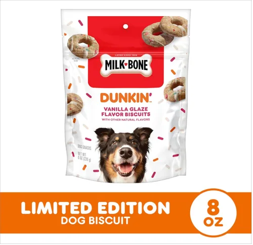 Milk-Bone Dunkin' Vanilla Glaze Flavor Dog Biscuits, 8 Oz Bag