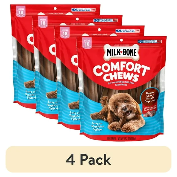 Milk-Bone Mini Comfort Chews with Real Beef, 7.4 Oz Bag of 6 Chews image 3