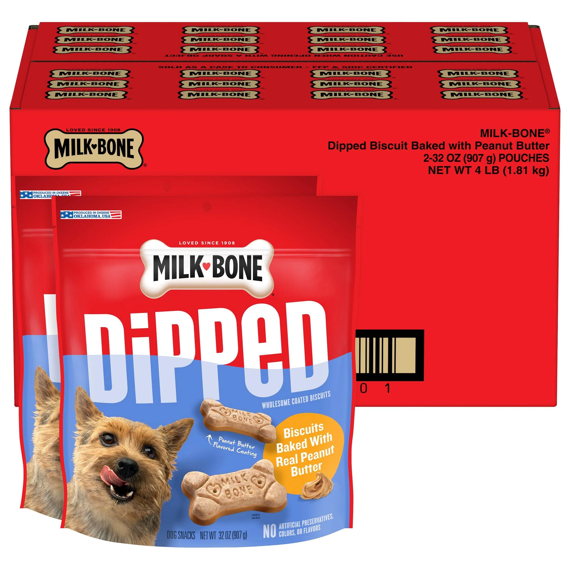 Milk-Bone Peanut Buttery Dipped Dog Biscuits with Jif Peanut Butter, 32 Oz Bag image 3