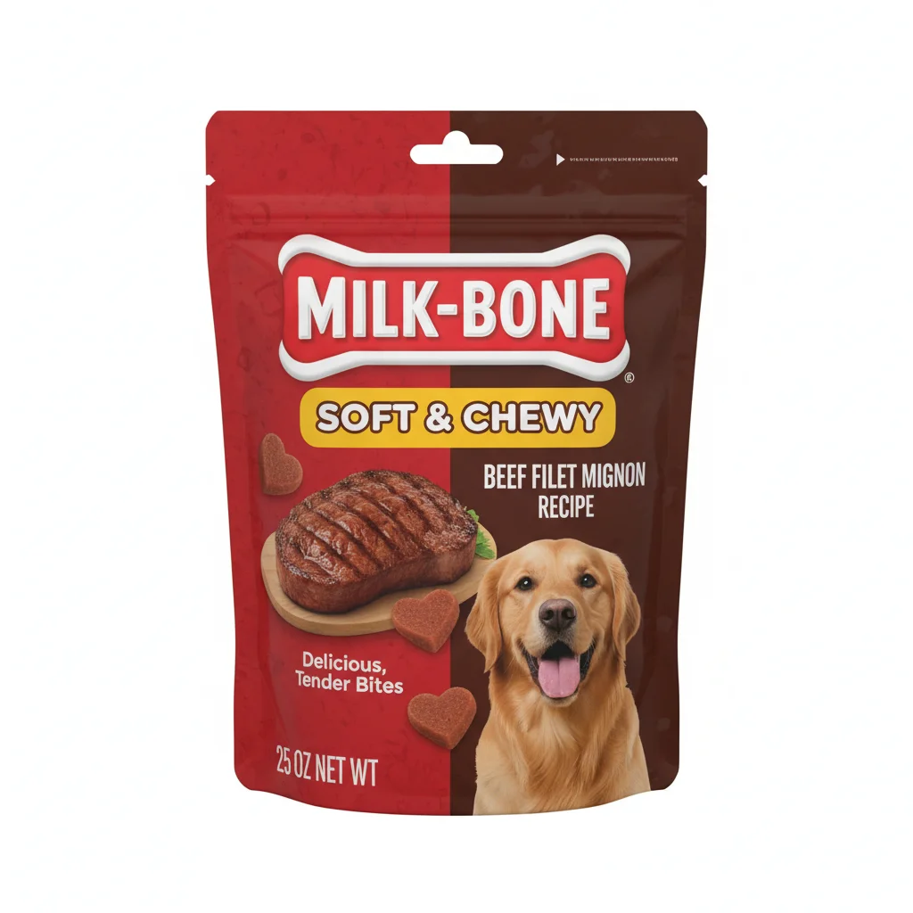 Milk-Bone Soft & Chewy Dog Treats, Beef & Filet Mignon Recipe, 25 Ounce