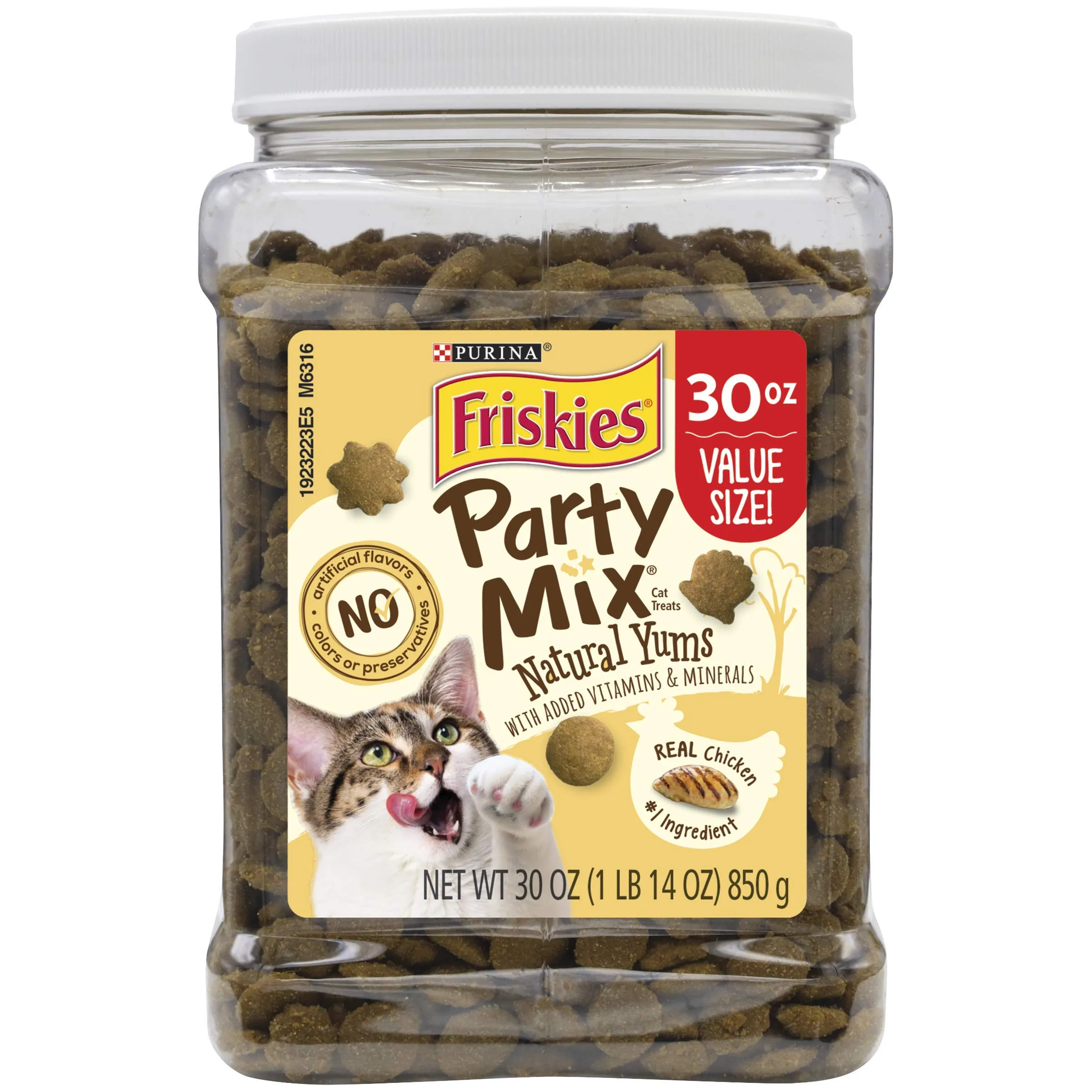 Purina Friskies Natural Yums Cat Treats with Real Chicken, 30 Oz Canister image 2