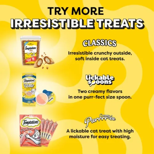 Temptations Creamy Puree Squeezable Lickable Cat Treats, Salmon or Chicken Variety