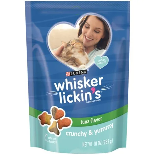 Whisker Lickin's Crunchy and Yummy Tuna Flavor Cat Treats, 10 Oz Pouches (Pack of 8)
